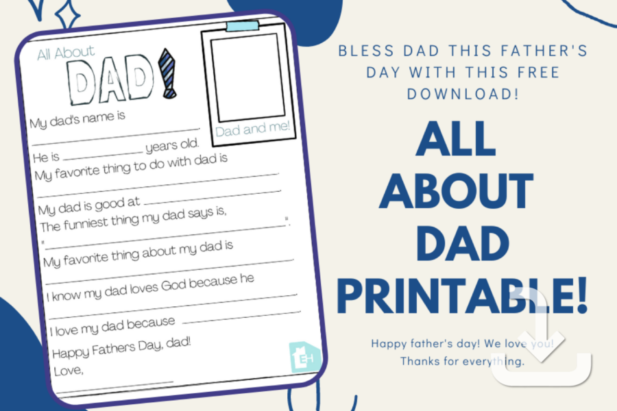 About My Dad Free Printable