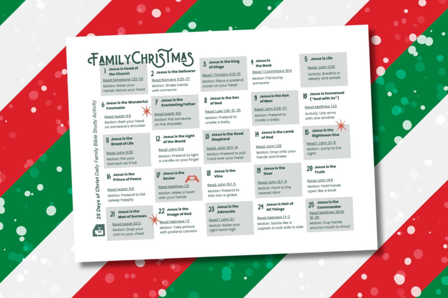 "25 Days of Christ" Christmas Bible Study Activity
